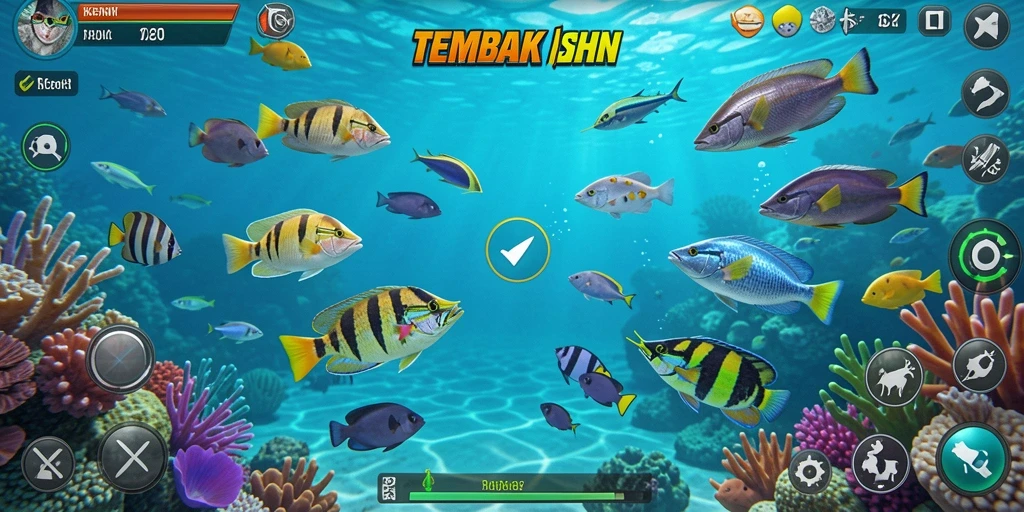 Screenshot gameplay 6CF yang menarik dengan aksi tembak ikan.