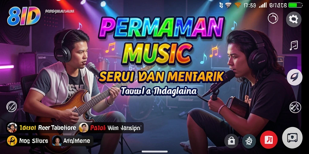 Screenshot gameplay 8ID menampilkan fitur permainan musik yang menarik.