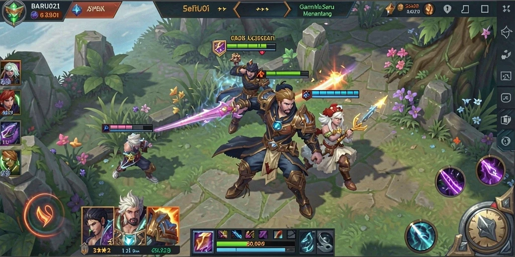 Gameplay seru dalam game MOBA BARU01 yang menantang.