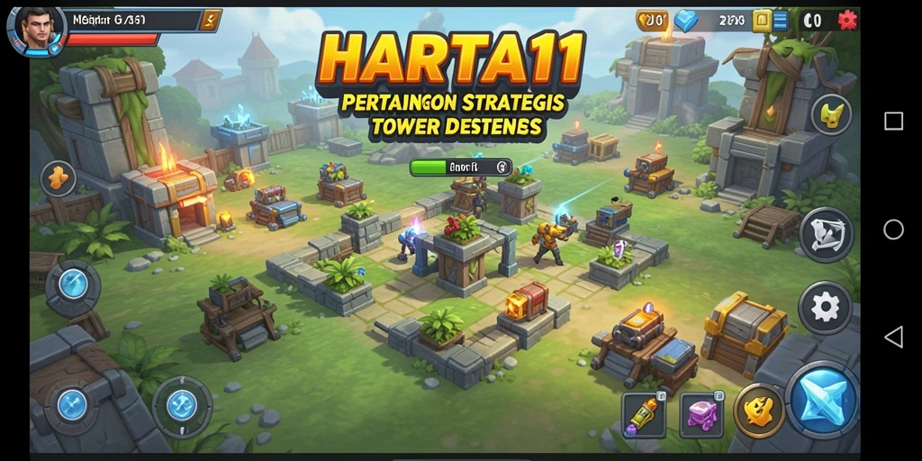 Menampilkan pertempuran seru dalam <strong>HARTA11</strong> dengan menara yang beragam.