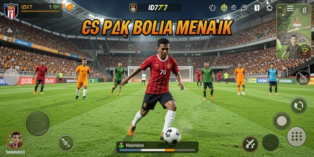 Tampilan gameplay seru dalam game sepak bola ID777.