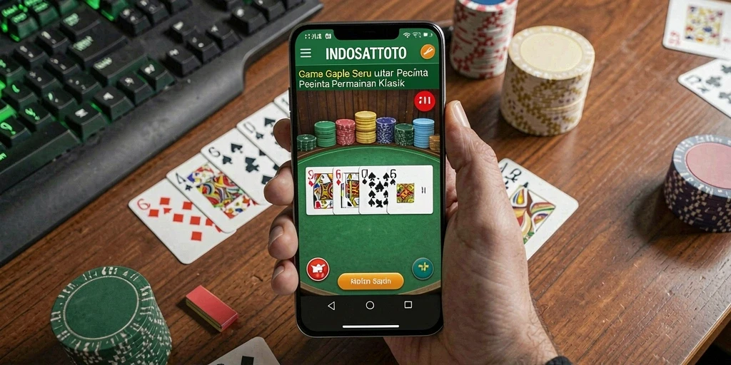 Screenshot gameplay INDOSATTOTO menampilkan keseruan bermain Gaple dengan teman.