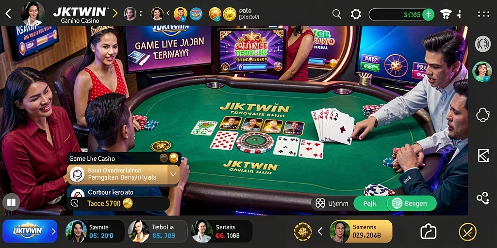 Gameplay Live Casino JKTWIN menampilkan dealer langsung dan suasana kasino yang nyata.