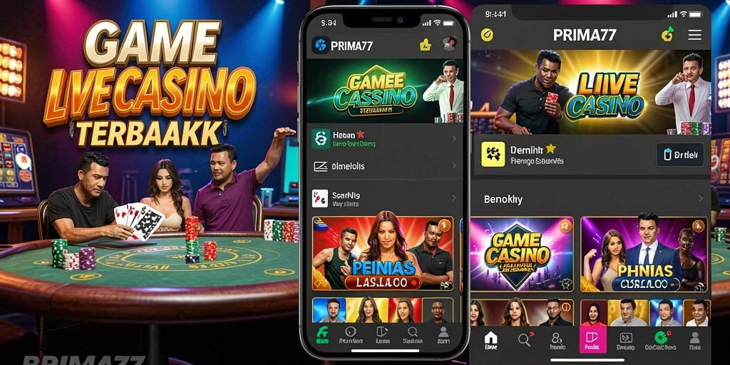 Screenshot PRIMA77 menampilkan dealer langsung dan suasana permainan kasino yang seru.
