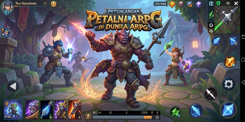 Tangkapan layar gameplay ARPG yang menampilkan pertarungan seru.