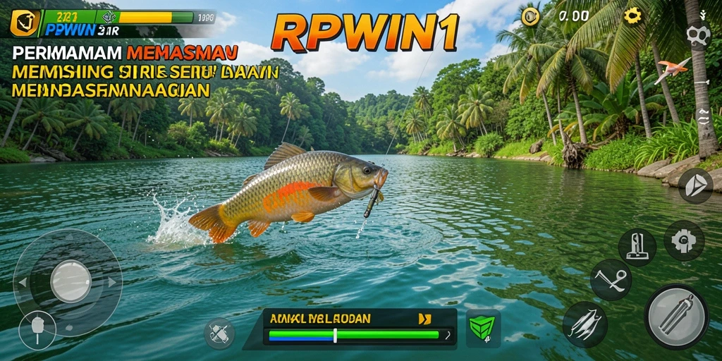 Tampilan menarik dari gameplay memancing yang seru.