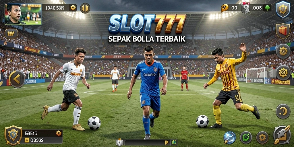 Tampilan gameplay SLOT777 yang mendebarkan dalam pertandingan sepak bola.