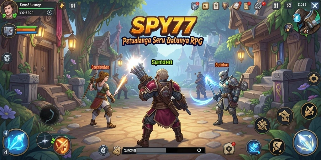 Screenshot SPY77 menampilkan aksi seru dalam pertempuran RPG.